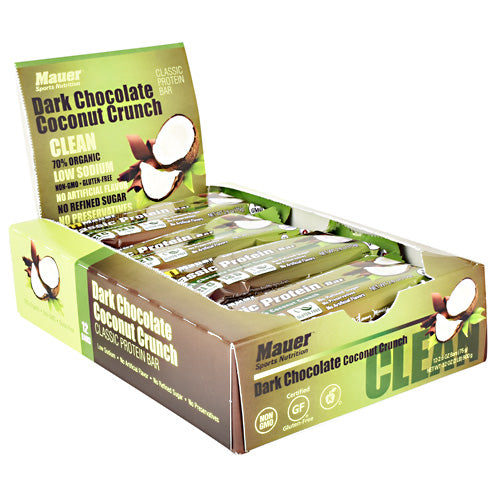 Mauer Sports Nutrition Classic Protein Bar - Dark Chocolate Coconut Crunch - 12 Bars - 852815006094