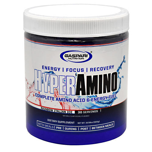 Gaspari Nutrition Hyper Amino - Rainbow Italian Ice - 30 Servings - 646511024526