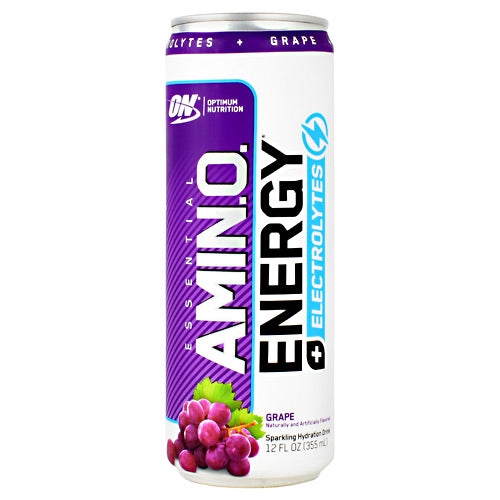 Optimum Nutrition Essential Amino Energy + Electrolytes RTD - Grape - 12 Cans - 60748927060623