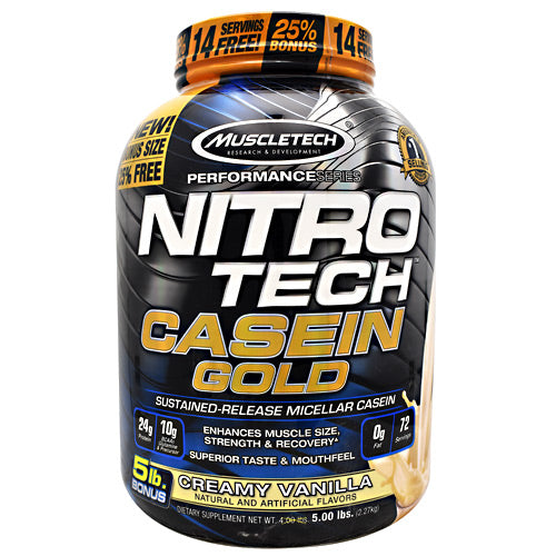 Muscletech Performance Series Nitro Tech Casein Gold - Creamy Vanilla - 5 lb - 631656711516