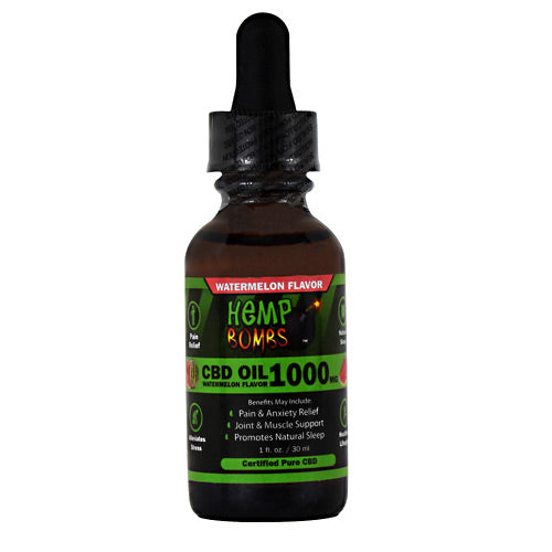 Hemp Bombs CBD Oil - Watermelon - 1000 mg - 748079972070