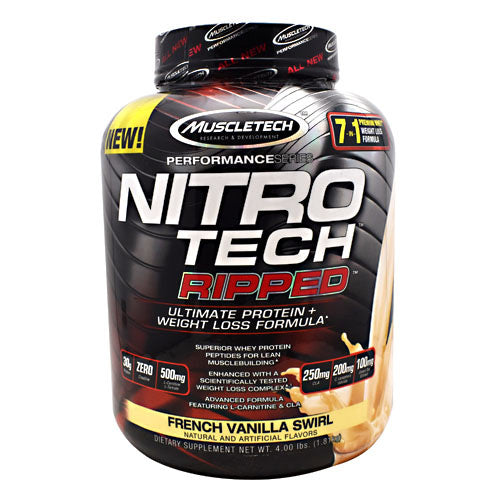 Muscletech Performance Series Nitro Tech Ripped - French Vanilla Swirl - 4 lb - 631656709575