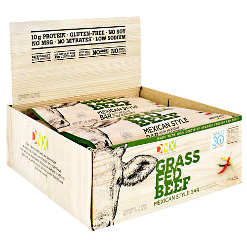 DNX Bars Grass Fed Beef Bar - Mexican Style - 12 Bars - 685239665147