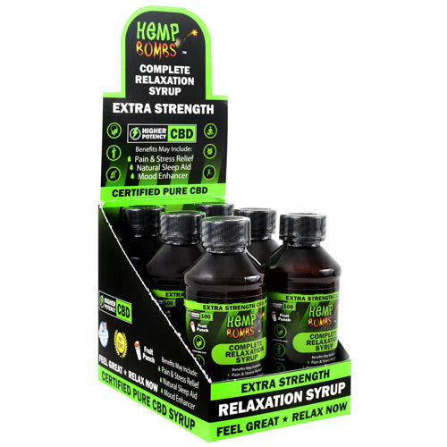 Hemp Bombs Complete Relaxation Syrup - Fruit Punch - 100 mg - 744368390952