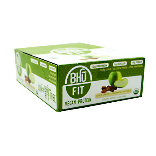 Bhu Foods BHU FIT BHU Fit Vegan Protein - Apple Chunk Cinnamon Nut Meg - 12 Bars - 867936000197