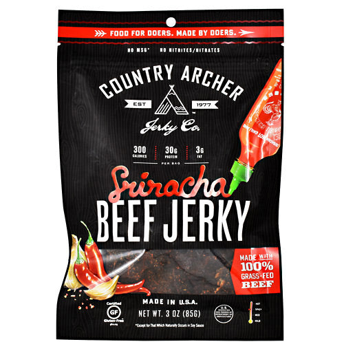 Country Archer Grass Fed Beef Jerky - Sriracha - 3 oz - 853016002779