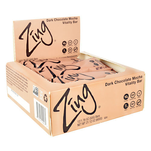 Zing Vitality Bar - Dark Chocolate Mocha - 12 Bars - 855531002234