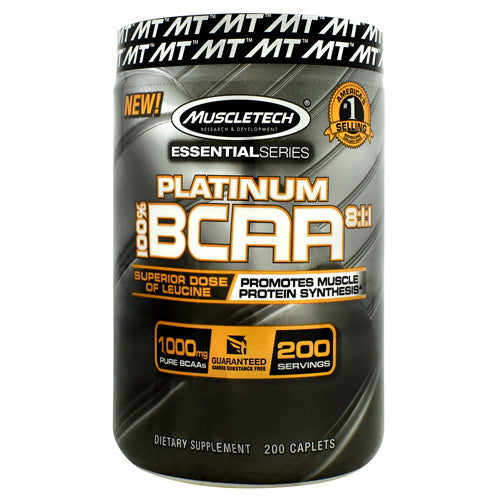 Muscletech Essential Series Platinum 100%  BCAA 8:1:1 - 200 Caplets - 631656604696