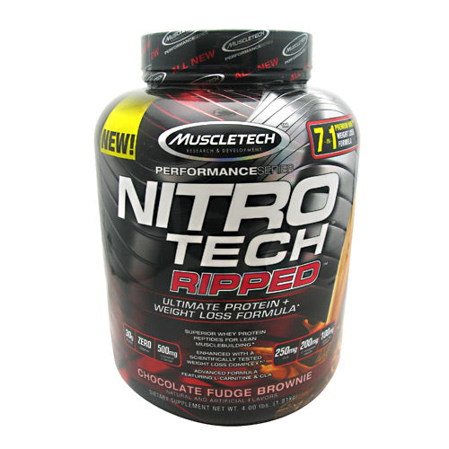 Muscletech Performance Series Nitro Tech Ripped - Chocolate Fudge Brownie - 4 lb - 631656709568