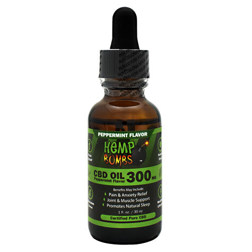 Hemp Bombs CBD Oil - Peppermint - 300 mg - 744368391478