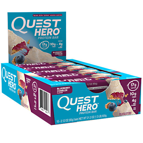 Quest Nutrition Hero Bar - Blueberry Cobbler - 10 Bars - 888849005437