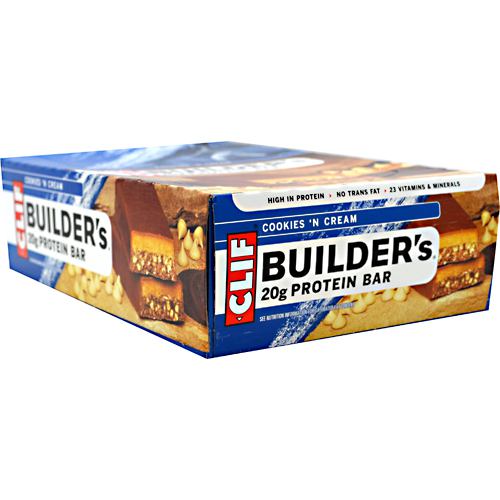 Clif Bar Builders Cocoa Dipped Double Decker Crisp Bar - Cookies N Cream - 12 Bars - 722252600400