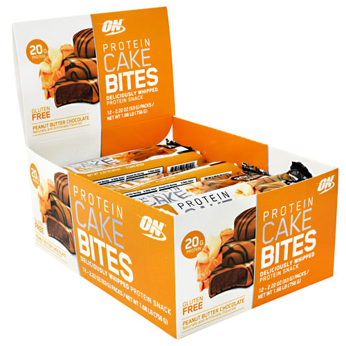 Optimum Nutrition Cake Bites - Peanut Butter Chocolate - 12 Bars - 748927959734