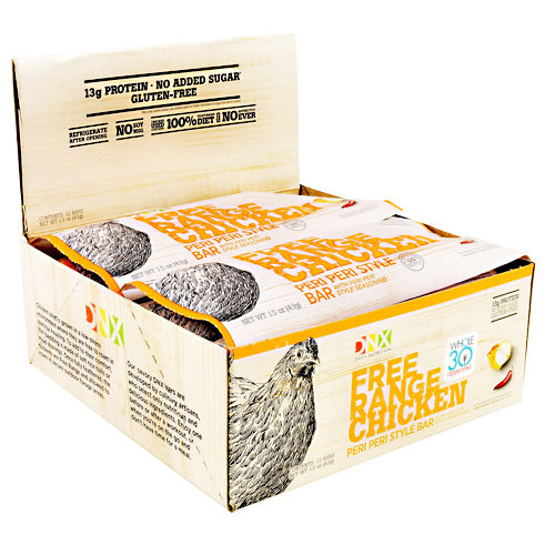 DNX Bars Free Range Chicken Bar - Peri Peri Style - 12 Bars - 685239665345