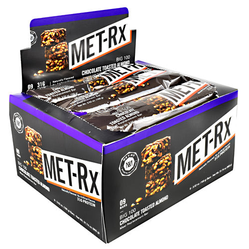 Met-Rx USA Big 100 Bar - Chocolate Toasted Almond - 9 Bars - 786560557047