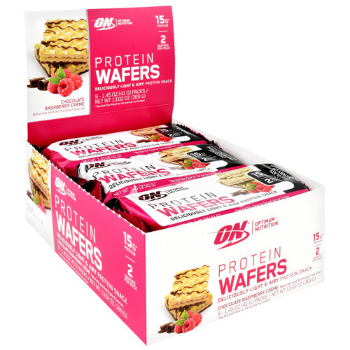 Optimum Nutrition Protein Wafers - Chocolate Raspberry Creme - 9 ea - 748927961072