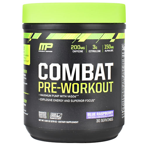 MusclePharm Combat Series Combat Pre-Workout - Blue Raspberry - 30 Servings - 851387008734