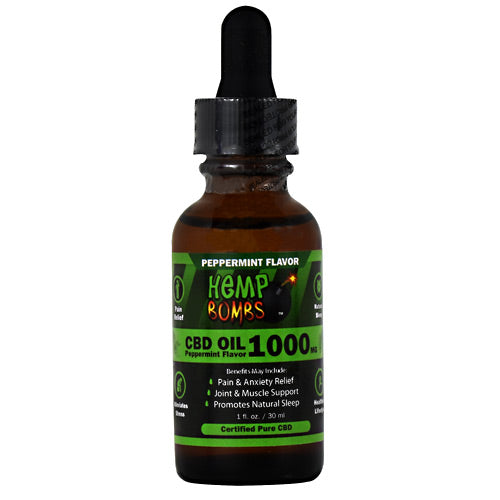 Hemp Bombs CBD Oil - Peppermint - 1000 mg - 758763247308