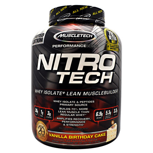 Muscletech Performance Series Nitro-Tech - Vanilla Birthday Cake - 3.97 lb - 631656708127