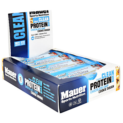 Mauer Sports Nutrition Classic Protein Bar - Chocolate Chip Cookie Dough - 12 Bars - 852815006643