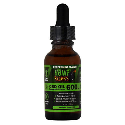 Hemp Bombs CBD Oil - Peppermint - 600 mg - 748079971004