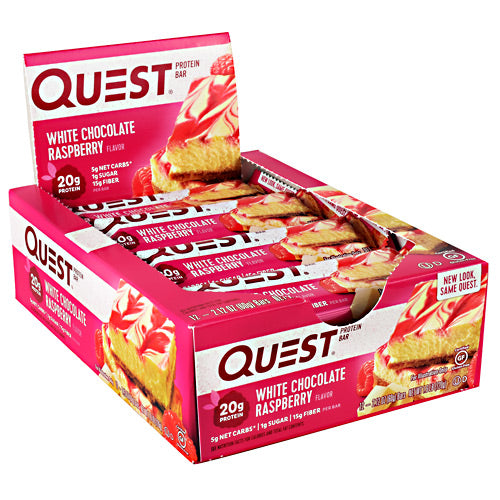 Quest Nutrition Quest Protein Bar - White Chocolate Raspberry - 12 Bars - 888849000227