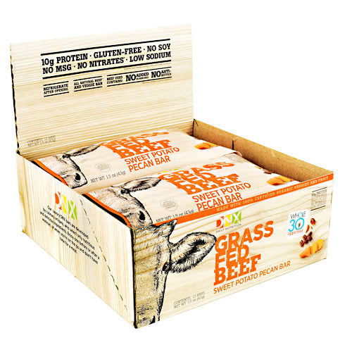 DNX Bars Grass Fed Beef Bar - Sweet Potato Pecan - 12 Bars - 685239665185