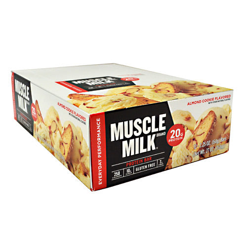 Cytosport Red Muscle Milk Bar - Almond Cookie - 12 Bars - 660726525111