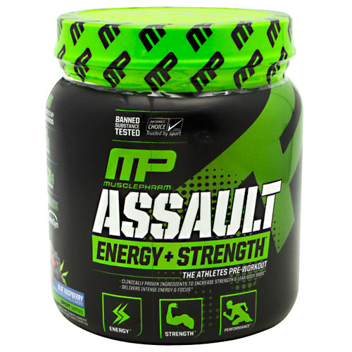 MusclePharm Sport Series Assault - Blue Raspberry - 30 Servings - 653341045812