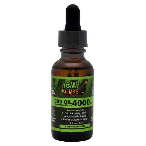 Hemp Bombs CBD Oil - Peppermint - 4000 mg - 758763247322