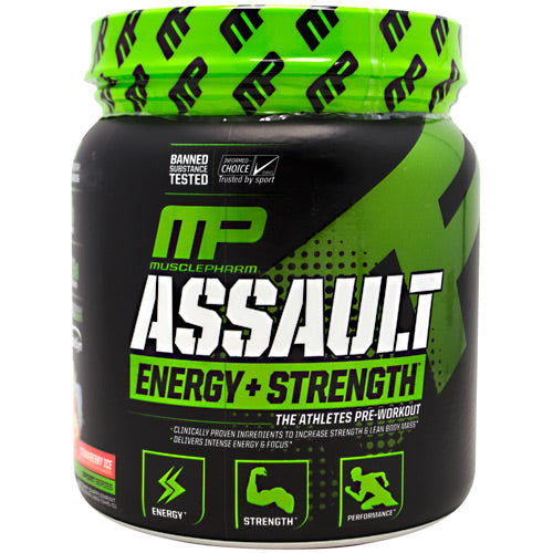 MusclePharm Sport Series Assault - Strawberry Ice - 30 Servings - 653341045614