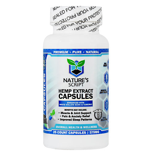 Natures Script Hemp Extract Capsules - 25 Capsules - 721782746572