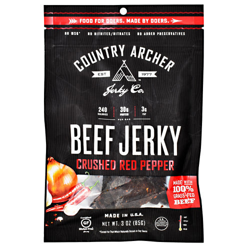 Country Archer Grass Fed Beef Jerky - Crushed Red Pepper - 3 oz - 853016002915