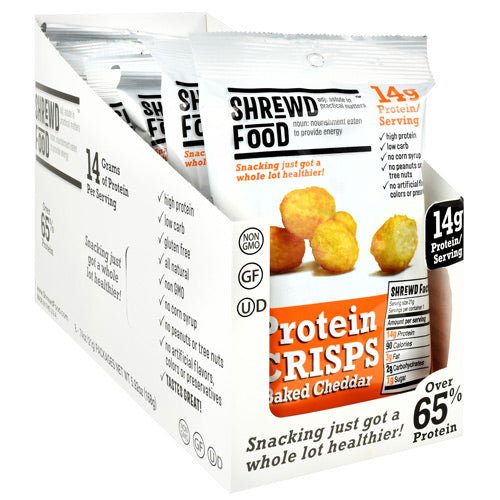 Shrewd Foods Protein Crisps - Baked Cheddar - 8 ea - 10811307024272