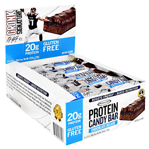 Muscletech Gronk Signature Protein Candy Bar - Chocolate Deluxe - 12 Bars - 631656561296