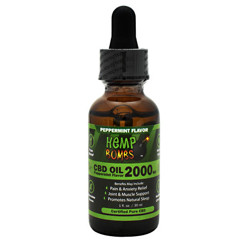 Hemp Bombs CBD Oil - Peppermint - 2000 mg - 758763247315