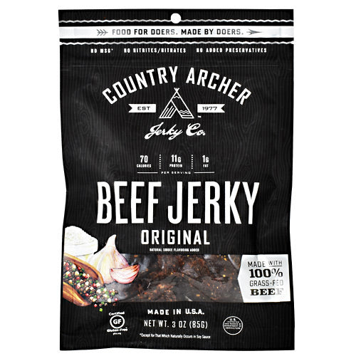 Country Archer Grass Fed Beef Jerky - Original - 3 oz - 853016002250