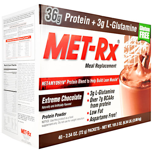 Met-Rx USA Meal Replacement - Extreme Chocolate - 40 Packets - 786560187060