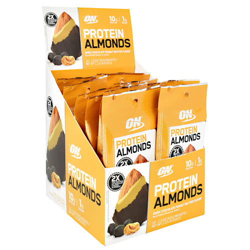 Optimum Nutrition Protein Almonds - Dark Chocolate Peanut Butter - 12 Packets - 748927960389